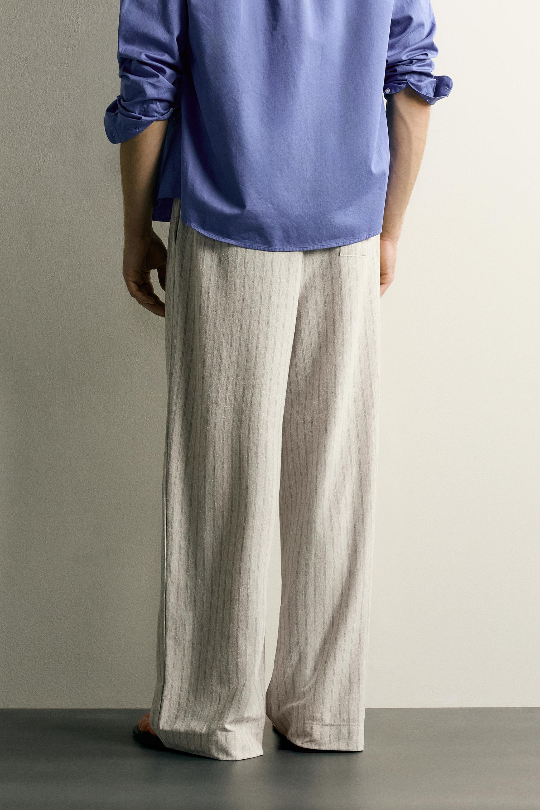 STRIPED RELAXED FIT PANTS